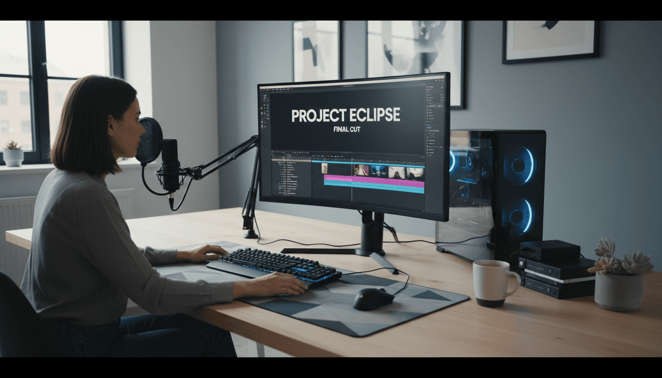 Creator reviewing edited video on computer