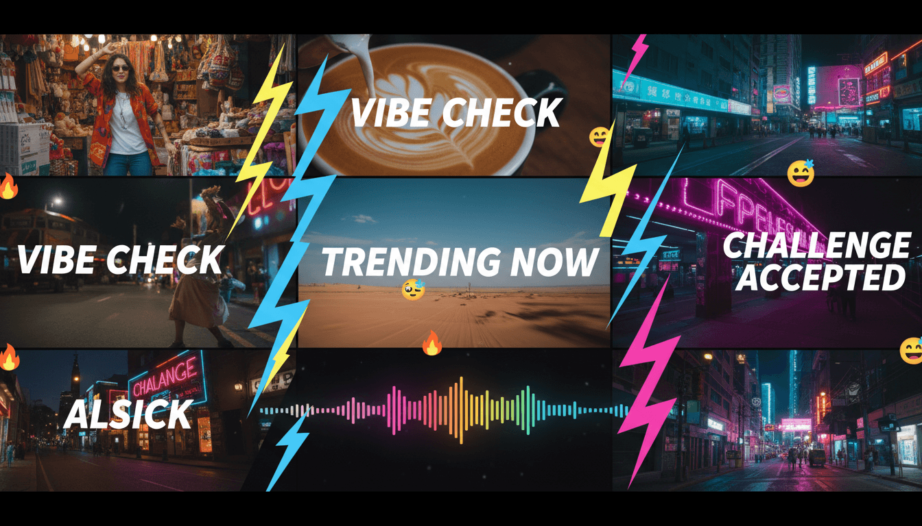 TikTok video with quick cuts and trending effects