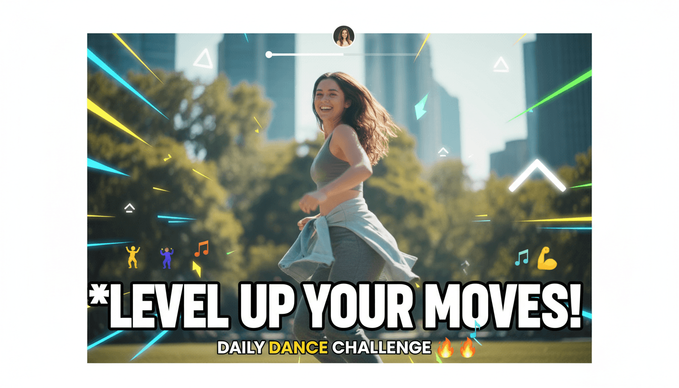 Short form video with trending captions and motion